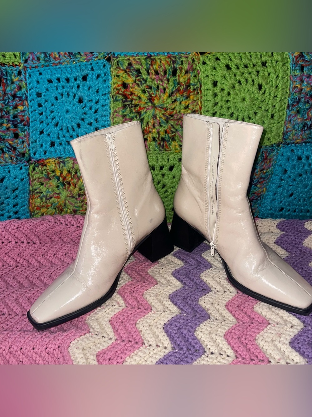Vagabond Hedda Leather Square Toe Heeled Boots EUC SZ 41 // US 11